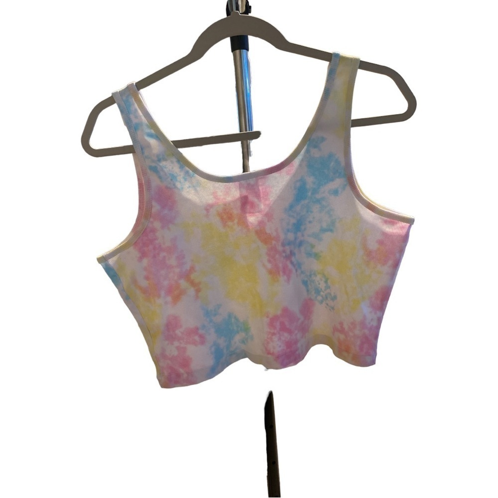 NO boundaries tie dye crop with smiley faces size XXL - Picture 2 of 3